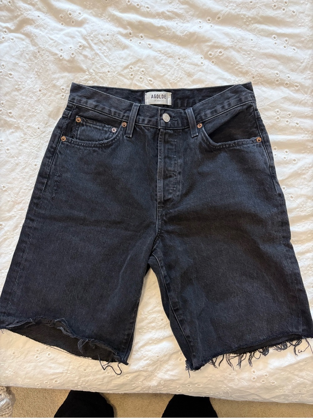 NEW AGOLDE Black Low Rise Jort